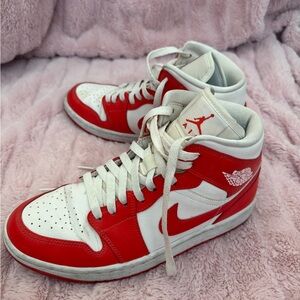 Nike Red and White Classic High-Tops